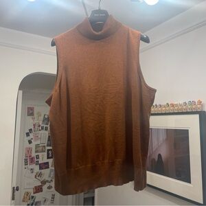 metallic turtleneck tank